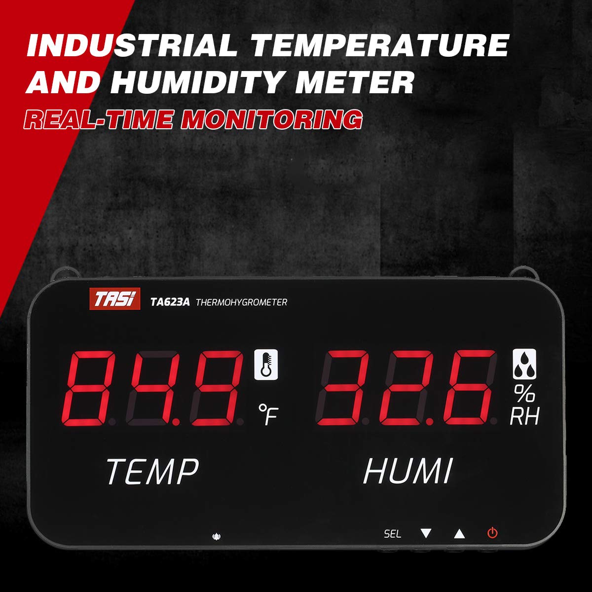 Intelligentes Temperatur-Feuchtigkeitsmessgerät, LED-Anzeige, Digitales Thermometer-Hygrometer für den Innen- und Außenbereich (Schwarz1)