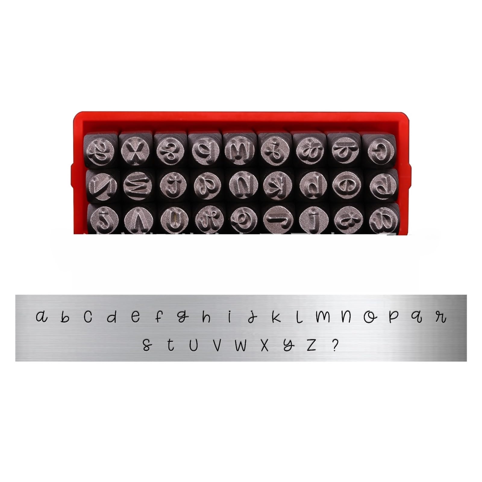 Metal Stamping Tool Set, 3mm Letter Number Stamp Set Steel DIY Jewelry Leather Metal Stamping(3mm Lowercase Set)