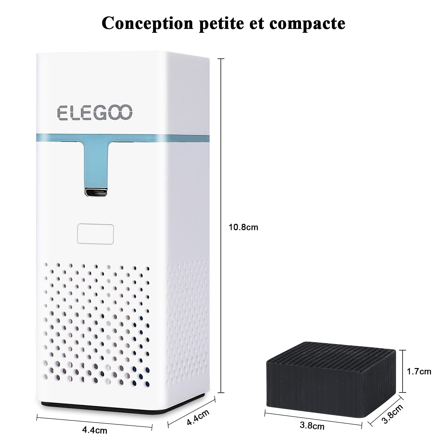 ANYCUBIC Mini Purificatore d'aria per Stampante 3D, Ultra Silenzioso con Filtro a Carbone Attivo ad alta Densità in Resina per Photon Mono X 6Ks, Photon Mono M5S ecc (2pz