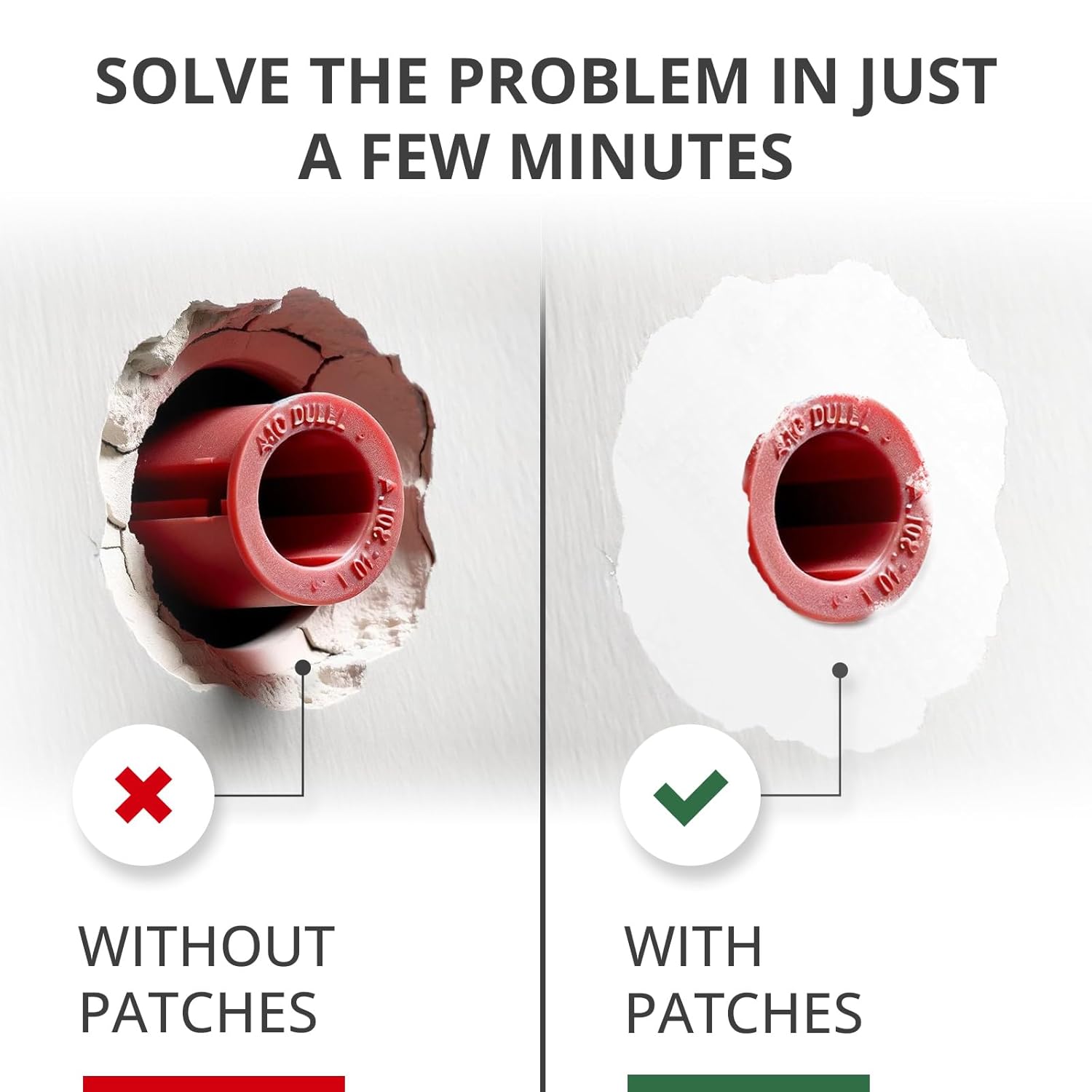 X-Protector Patches for Anchors - 20 PCS Set of 2 Sizes - Loose Wall Anchor Fix Pad - Dry Wall Anchor Repair Pads - Plaster Wall Anchors - Wall Anchors Repair Patches to Keep Them in Place!