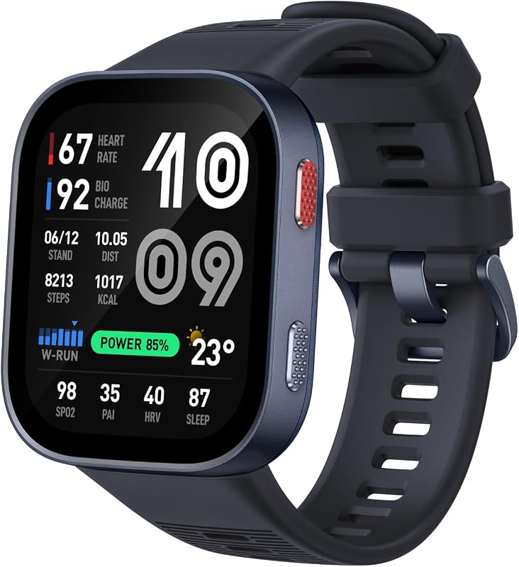 Reloj inteligente Bip Max, pantalla AMOLED de 2,07", GPS, iOS/Android | 50 mm, batería de 20 días, resistente al agua, almacenamiento de 4 GB, mapas sin conexión, rastreador de actividad física, entrenamiento híbrido, más de 150 deportes, modo HYROX