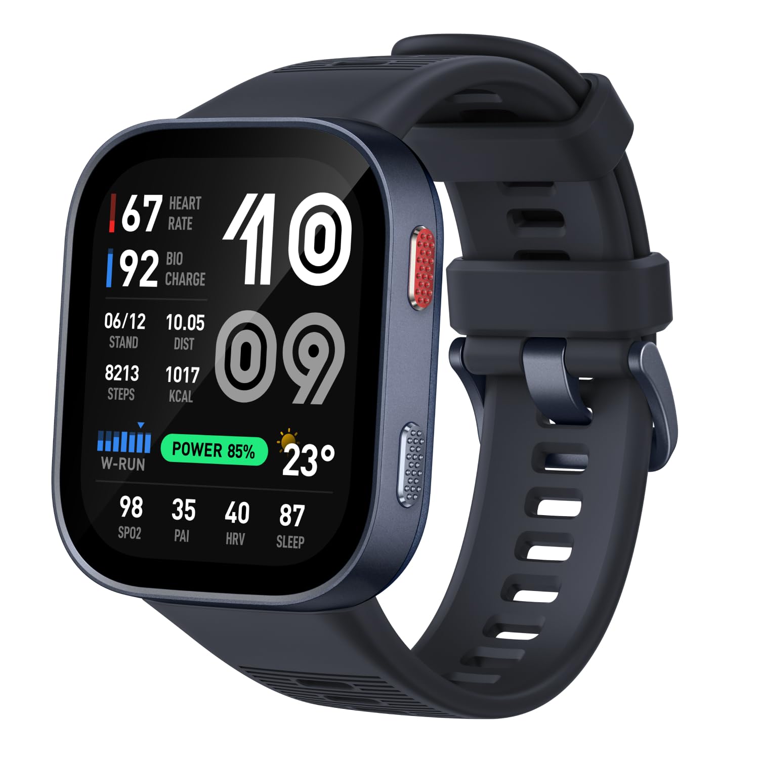 Amazfit Bip Max 50mm Smartwatch, 2.07" AMOLED Display, 20 Days of Battery, GPS, 4GB Storage, Offline Maps, Fitness Tracker, Hybrid Training, 150+ Sports, HYROX Mode, 5 ATM for Android & iPhone, Blue Dark Blue Bip Max