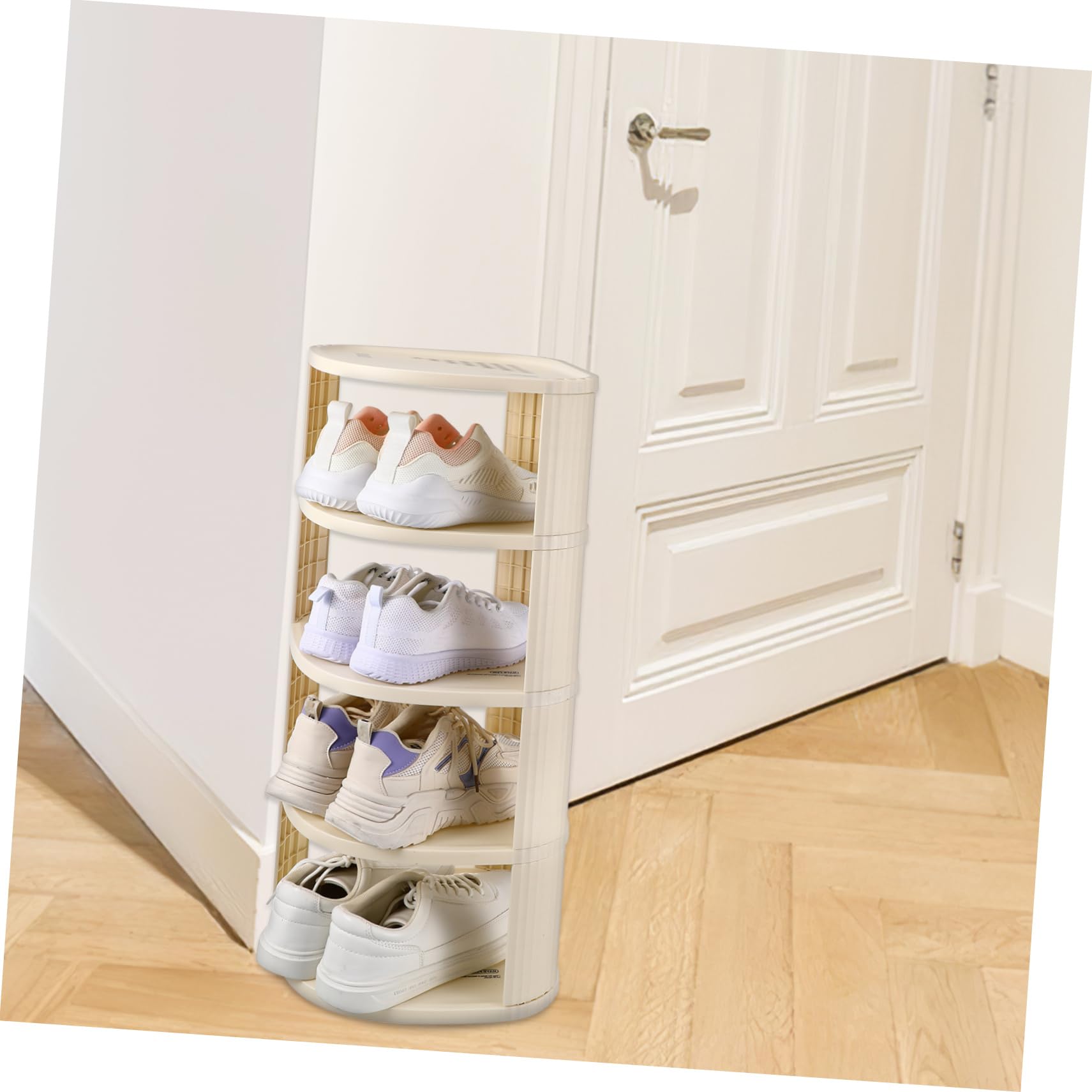 Estante Organizador De Zapatos De 9 Niveles, Zapatero Estrecho De Esquina Hogar, Estructura Vertical De Plástico Resistente Que Ahorra Espacio y Permite Montaje Rápido para Entrada