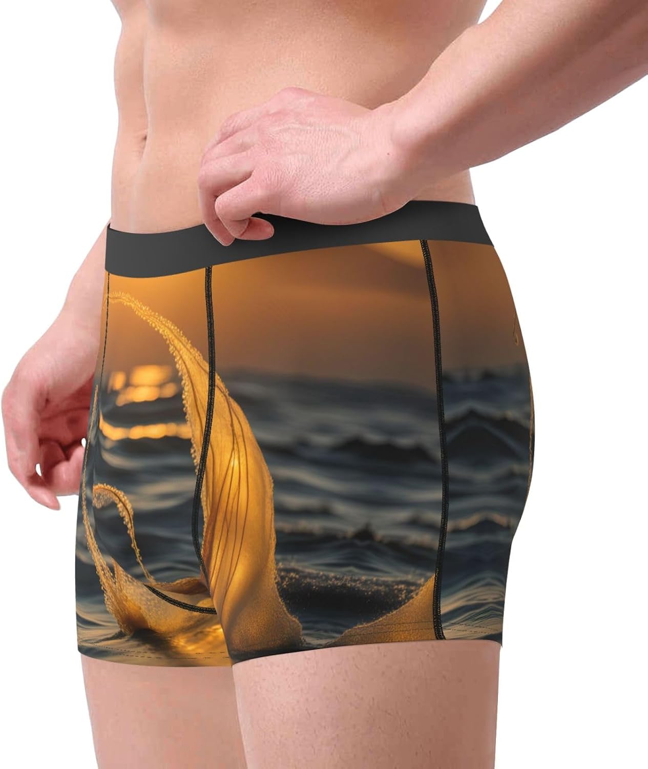 Mermaid Tail print Men's boxers, men's stretch leggings shorts Soft breathable boxer underwear