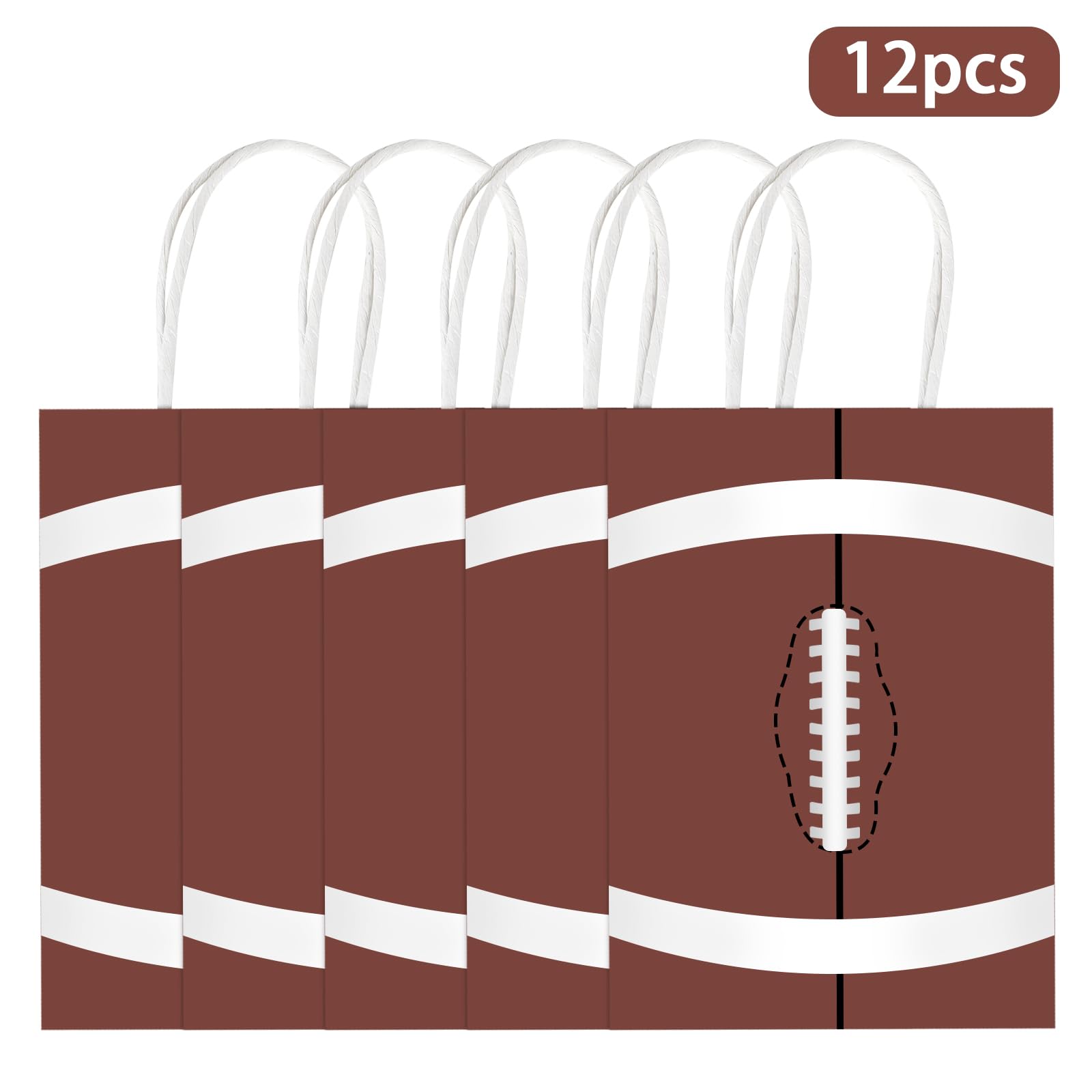 Hxezoc 12 Pieces Football Gift Bags with Handle, Paper Treat Candy Bag Sport Favor Bags for Football Theme Birthday Party Decoration Supplies