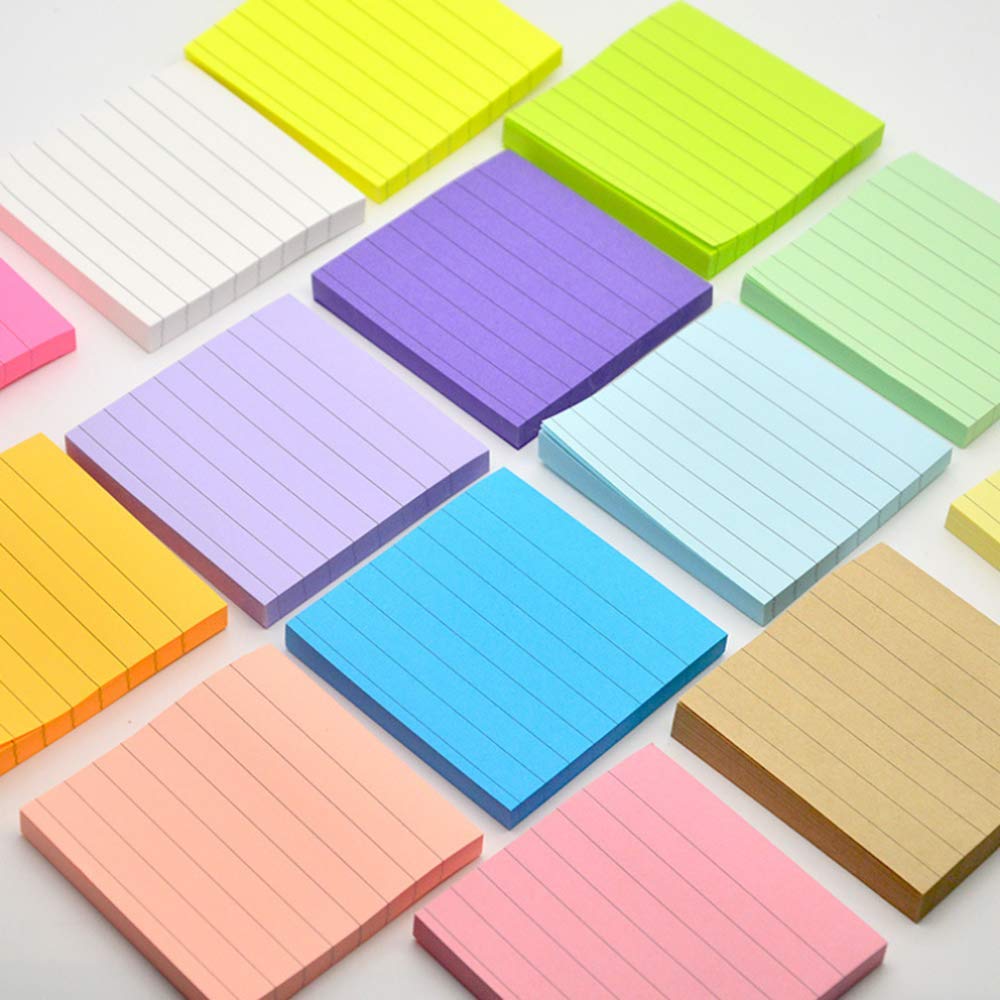 VIDOO 5 STK Selbst-Stick Notizen Sticky Notizen Bunte Lesezeichen Candy-Colored Gestreifte Horizontale Note Sticky Note