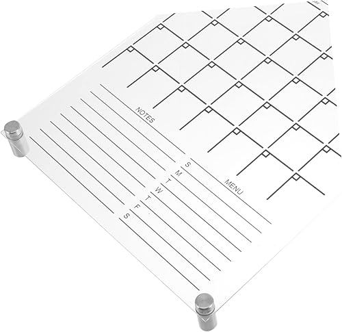 Miniatura 9 de Healifty Calendario de pared acrílico de borrado en seco, tablero de notas, planificador mensual borrable para uso en casa y oficina, elegante