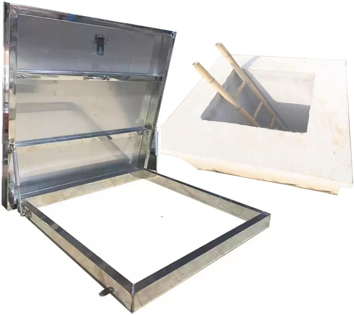 Aluminum Alloy Roof Hatch, Floor Trap Attic Exit Cover Weatherproof Tilting Roof Hatch 304 Stainless Steel Manhole/Inspection P