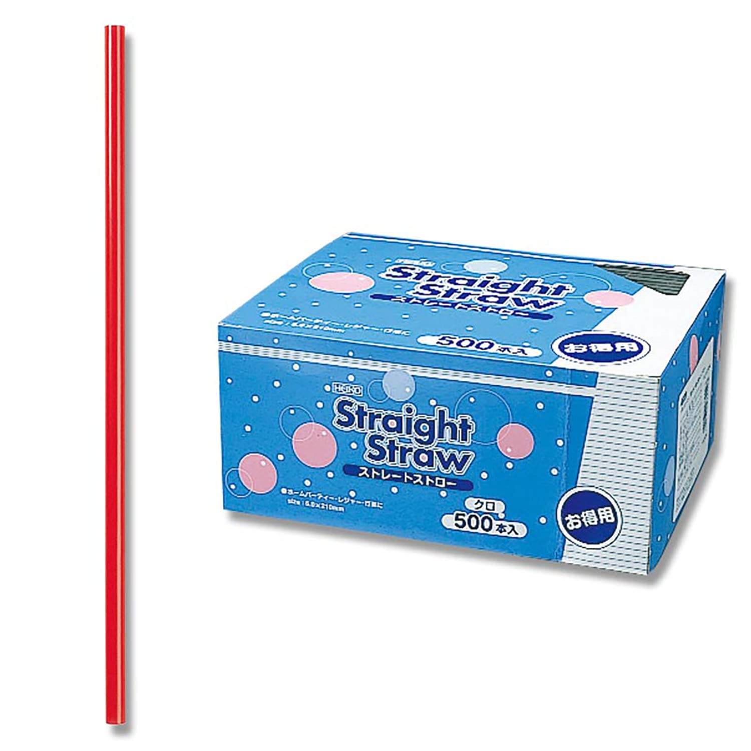 Heiko ストレートストロー赤 Box バラ 1ケース