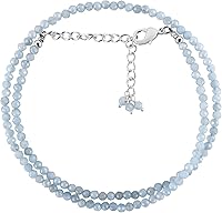 Vista 45 de Collar de choker de piedras preciosas naturales ZEMBIENCE, cuentas redondas facetas, joyería bañada en plata, cristales curativos, cumpleaños, hecha