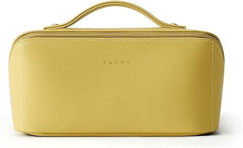 Miniatura 132 de EACHY - Bolsa de maquillaje de viaje, bolsa de cosméticos de gran capacidad para mujeres, portátil, impermeable, bolsa de aseo plana abierta