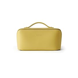 EACHY Travel Makeup Bag,Large Capacity Cosmetic Bags for Women,Portable Pouch Open Flat Toiletry Bag Make up Organizer with Divider and Handle