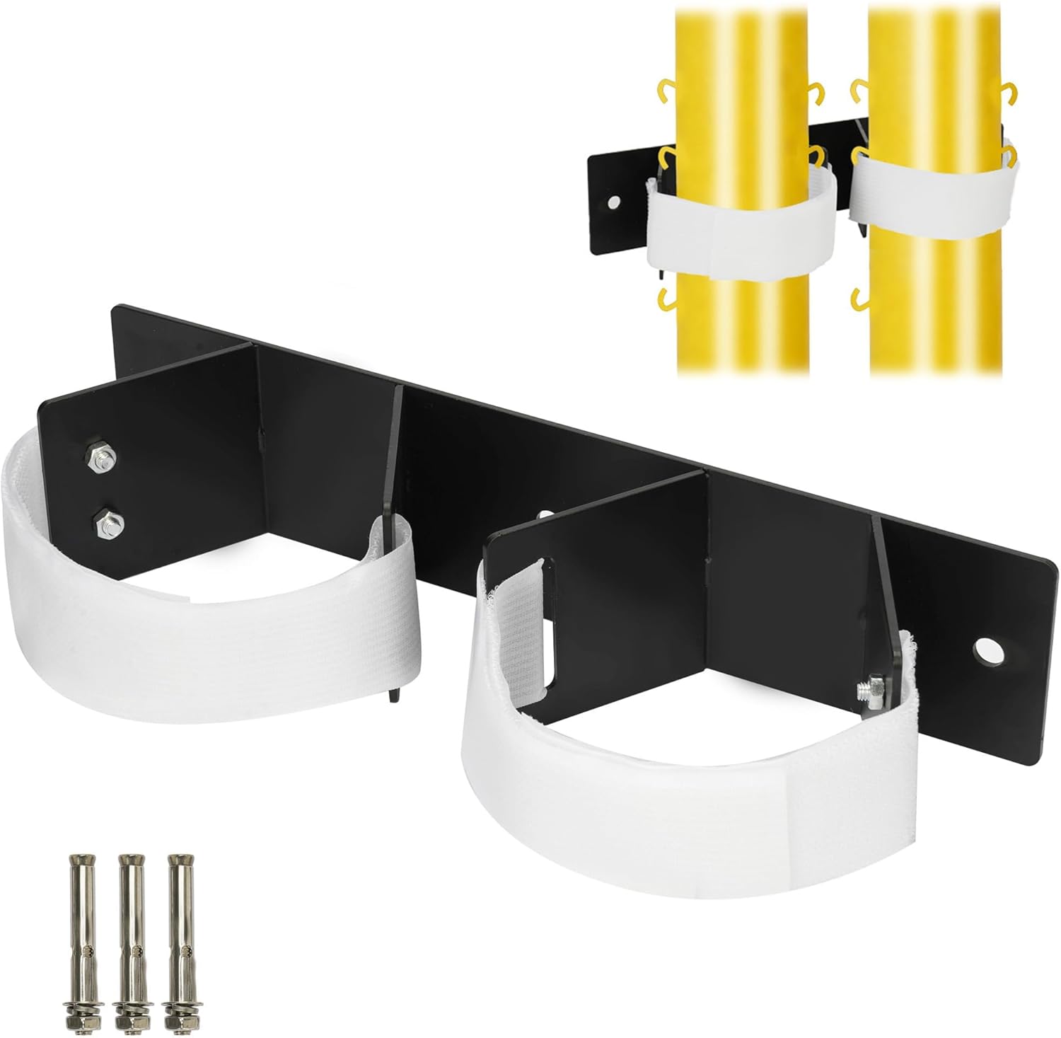 uyoyous Indoor Volleyball Poles Wall Rack Vertical Upright Storage Bracket Efficient Club Specific Orgaizer for Volleyball Badminton and Tennis Pole Storage