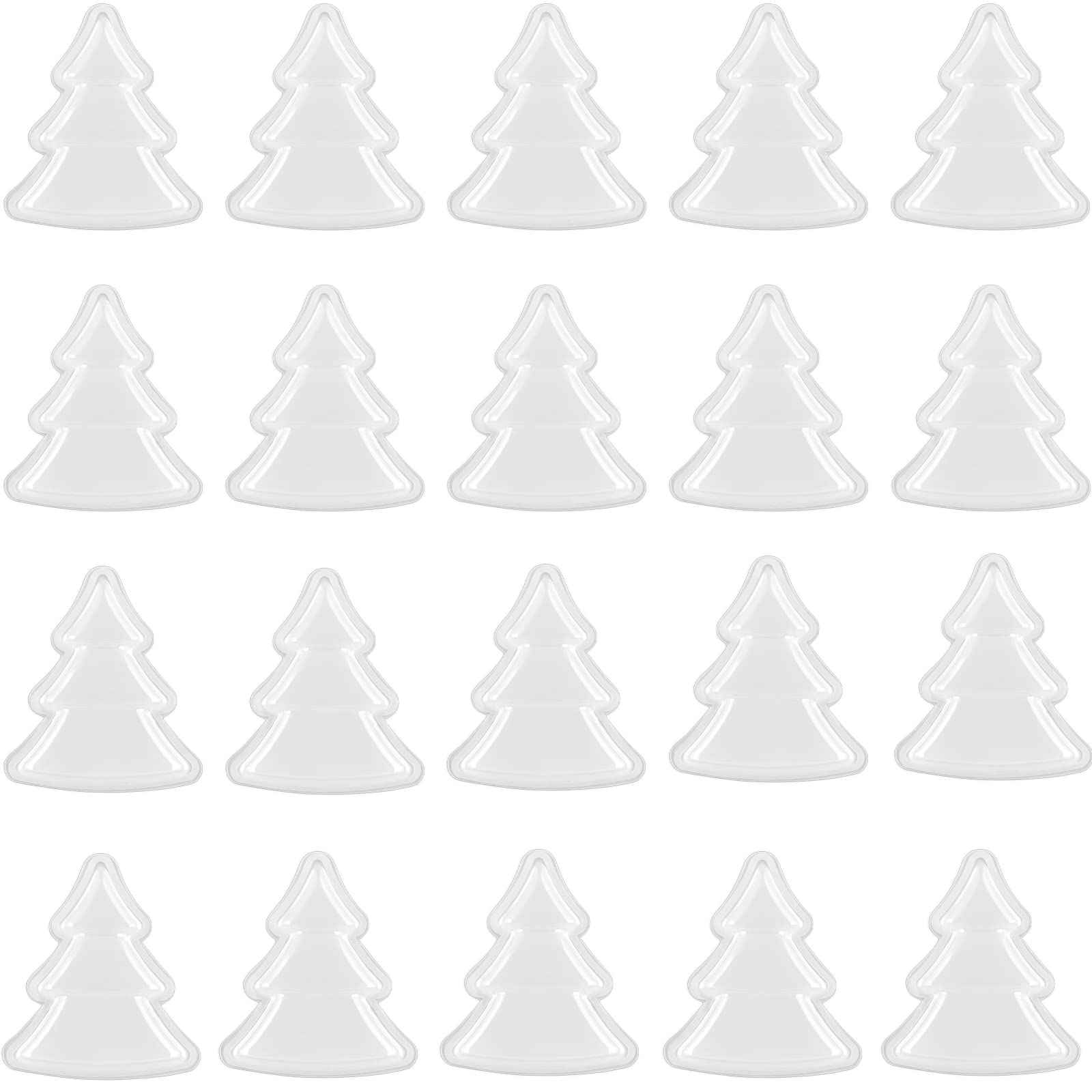 CYFUN DESIGN 20PCS Trees 3D Dimensional Shaker Domes Set For Cards Making Plastic Clear Puffy Covers To Add Dimensions,Adhesive Christmas Tree Card — image 1