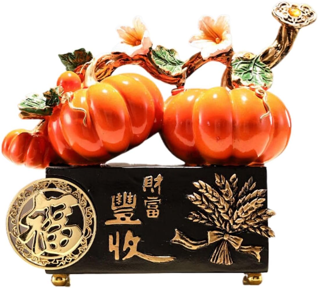 南瓜摆件 Feng Shui Figurine Home Office Decor Chinese Gifts 客厅新中式客厅酒柜电视柜装饰创意乔迁新居礼品精品 8882