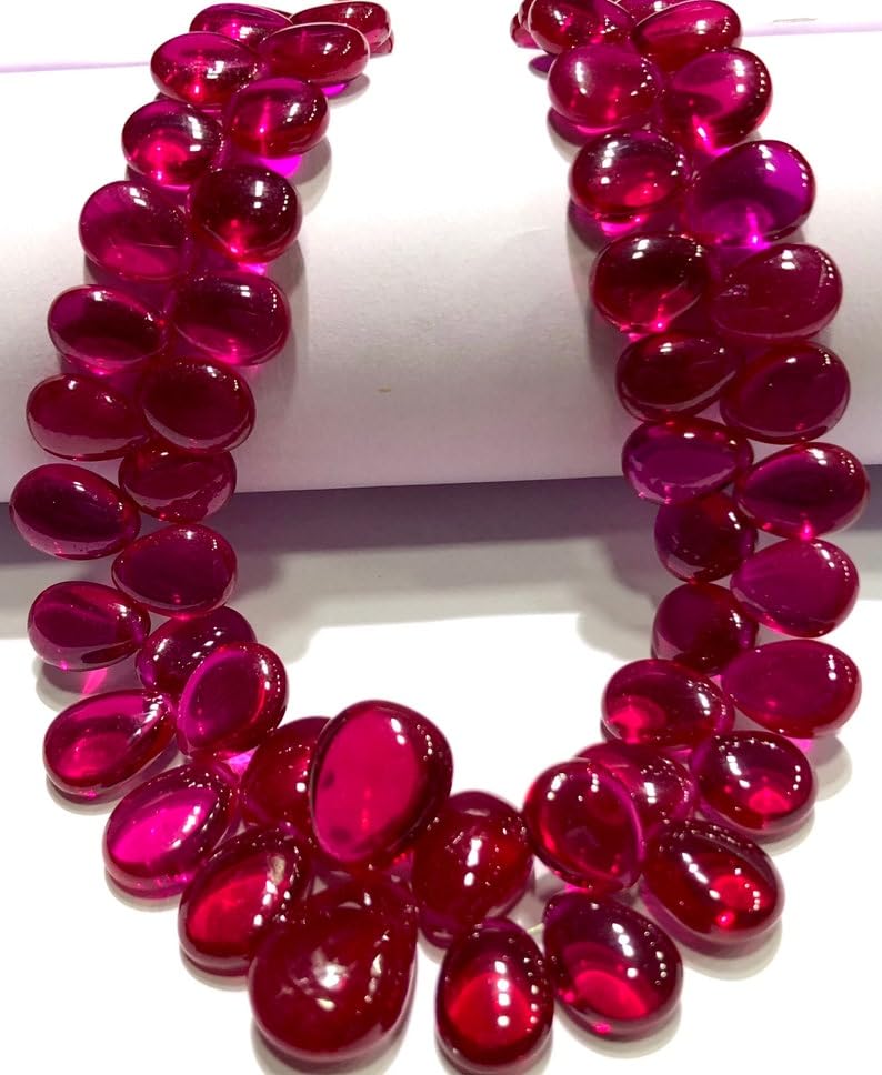 Naturalny rubin korund migdałowy soomth koraliki 7 x 10-8 x 13 mm 40 cm długi sznurek biżuteria tworzenie kamieni szlachetnych koraliki do naszyjnika bransoletki