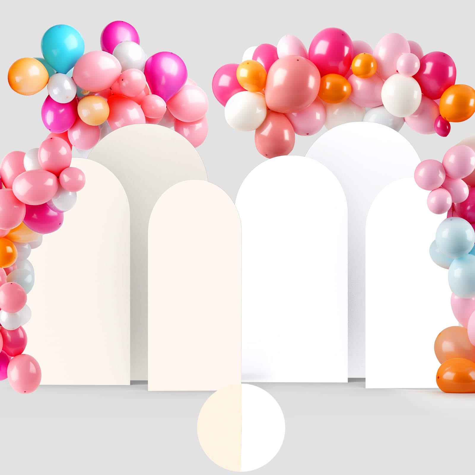 (parecido) Beige Arch Backdrop Cover and Gold Arch Backdrop Stand Bundle Set of 2 (7.2FT,6FT) dos colored