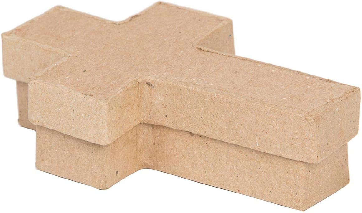 Darice Paper Mache Box Cross 5 inch (6-Pack) 2848-27