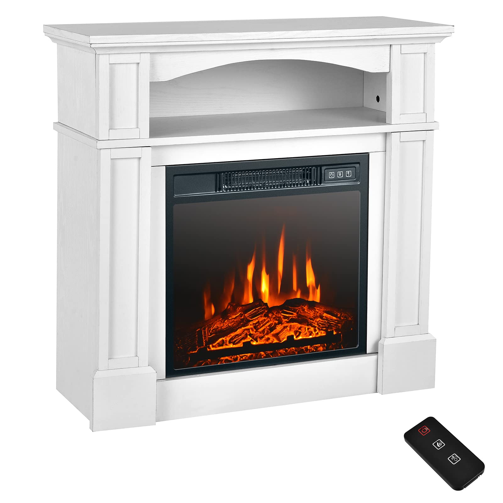 Buy Tangkula Electric Fireplace Mantel, Freestanding Wooden Surround