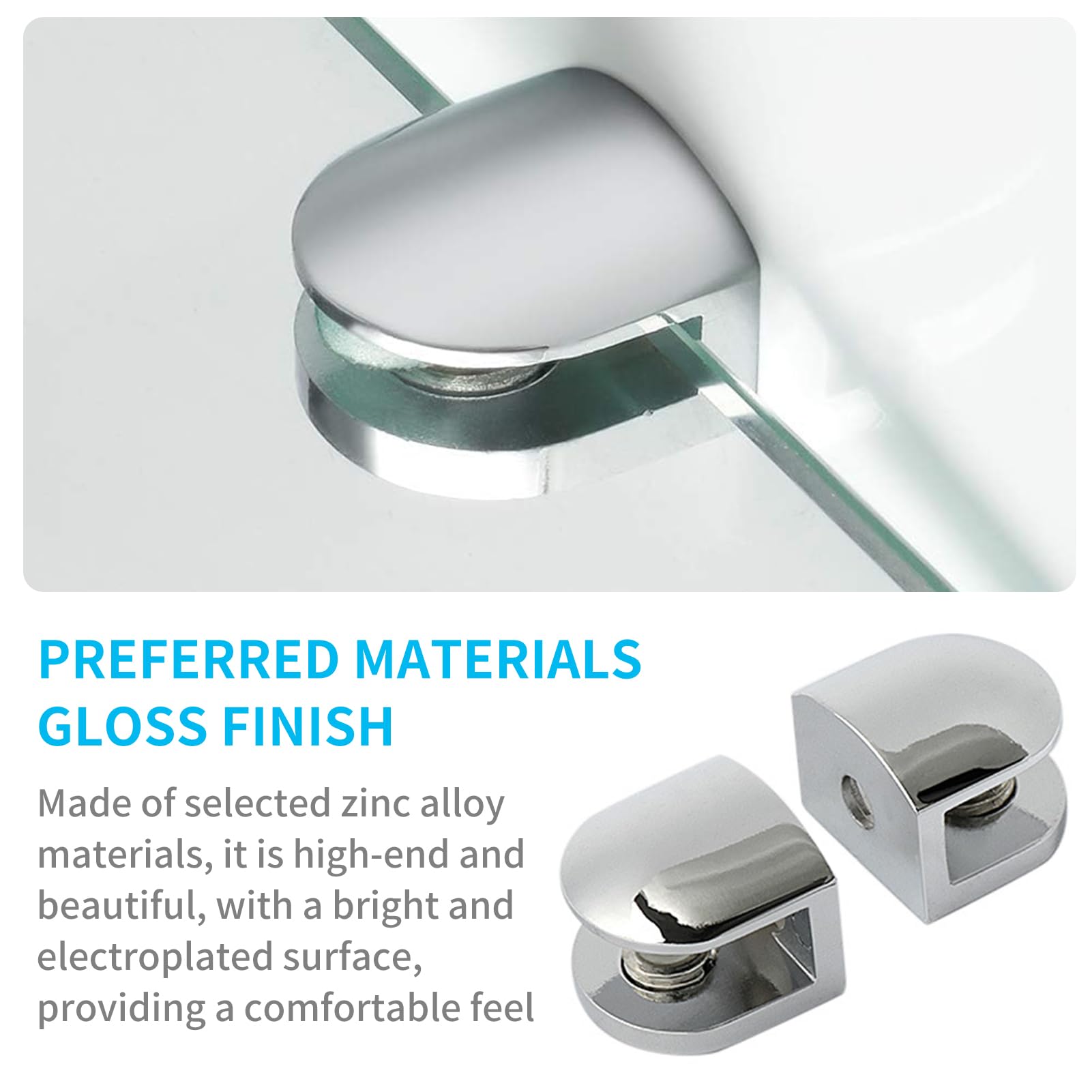 Set Di 4 Morsetti A F Per Vetro - Supporti Per Mensole Galleggianti Nero - Foto 14