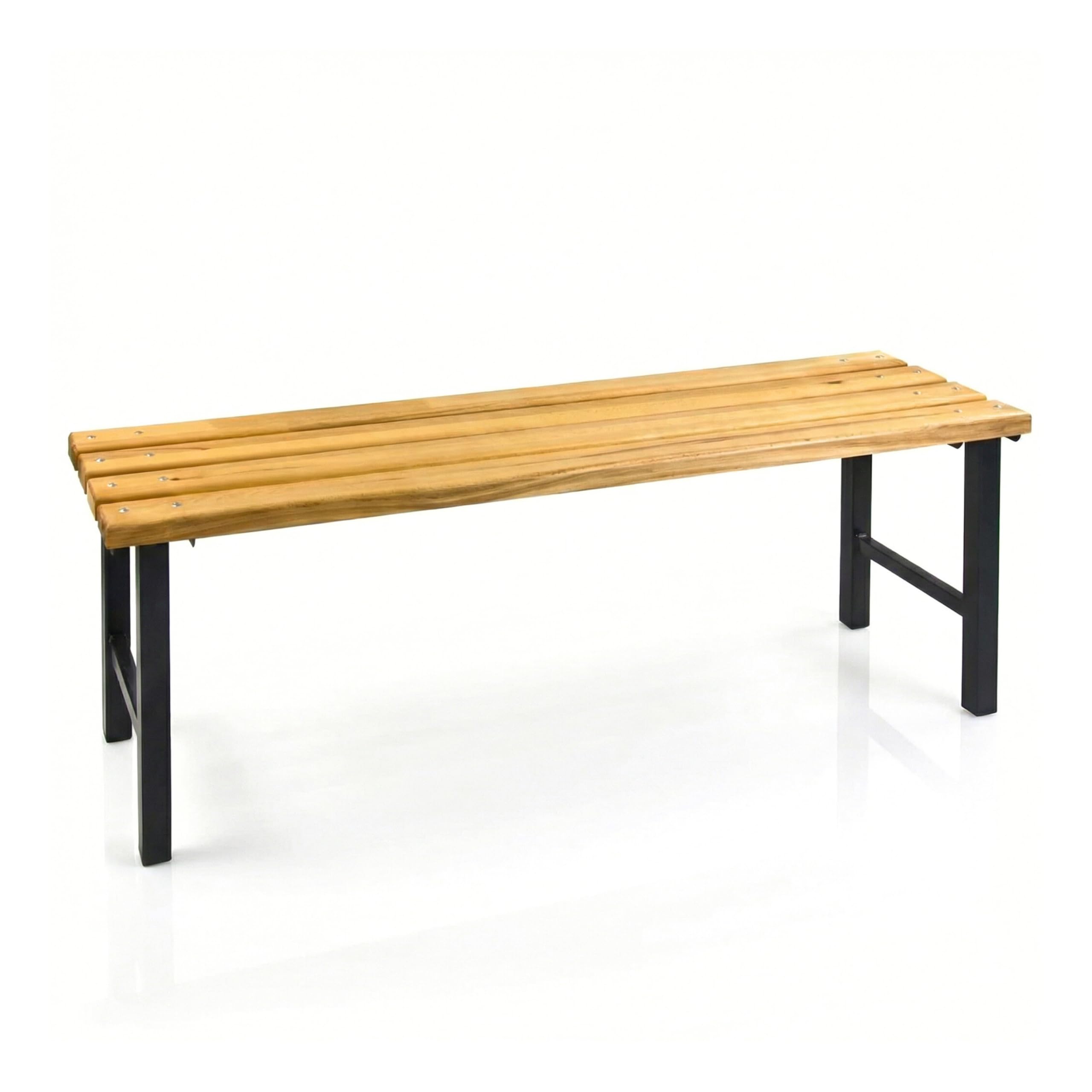 Umkleidebank 100x40x42 cm – Sitzbank ohne Schuhrost – Massives Buchenholz & Stahlgestell – Robuste Garderobenbank für Sport, Fitness, Schule & Betrieb – Turnbank Sozialraumbank