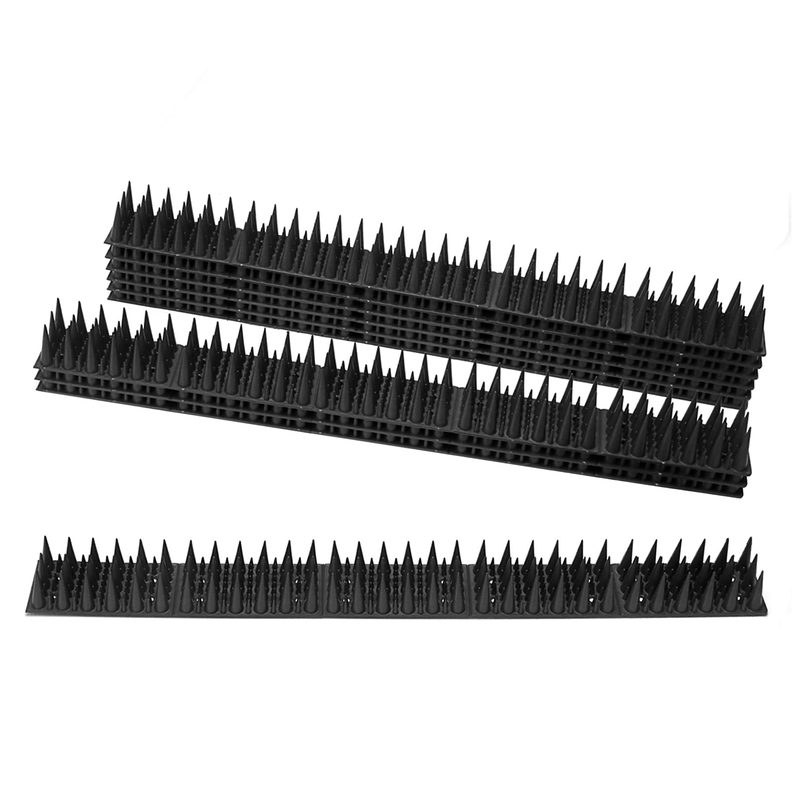 Bird Deterrent Spikes, Bird Scarers For Gardens, Cat Scarers, Plastic Spikes To Stop Birds, Anti Climb Spikes For Pigeons, Small Animal, Cats, Fix To Wall, Fence Or Roof (50cm-10pc, black)