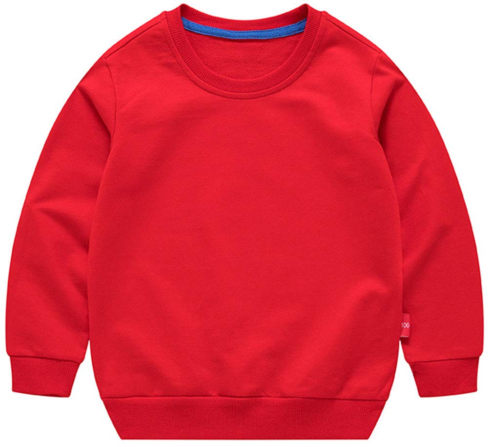PTPuke Toddler Boys Girls Solid Cotton Thin Sweatshirt Long Sleeve top T-Shirts