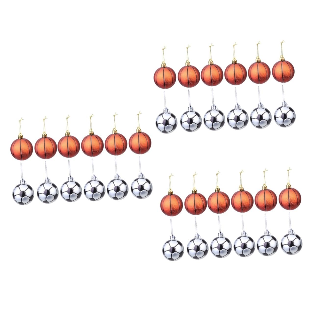 Alipis 3 Juegos De 12 Piezas De Bolas De Navidad Deportivas Adornos De Árbol Colgantes Adornos Navideños De Baloncesto Decoración Navideña Suministros Navideños Bolas Navideñas De