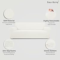 Vista 3 de Easy-Going - Funda elástica para sofá, 1 pieza, protector de muebles, suave, con parte inferior elástica, para niños, tela de jacquard de poliéster