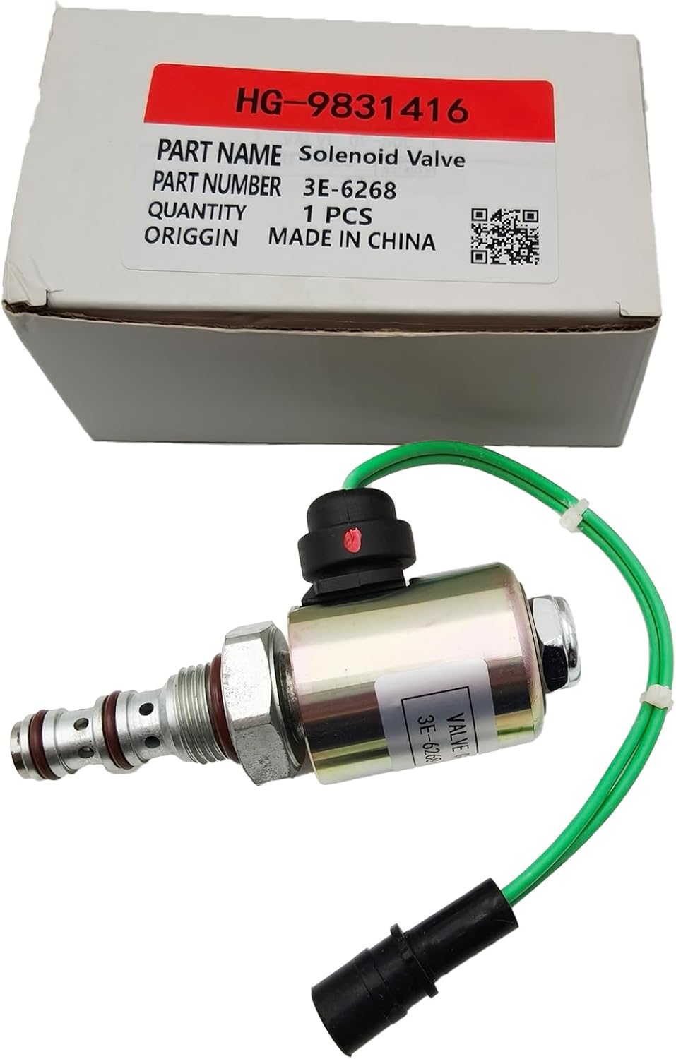 12V Solenoid Valve 3E-6268 3E6268 Compatible with CAT 3114 Engine Loader 446 446B Telehandler RT100 RT80