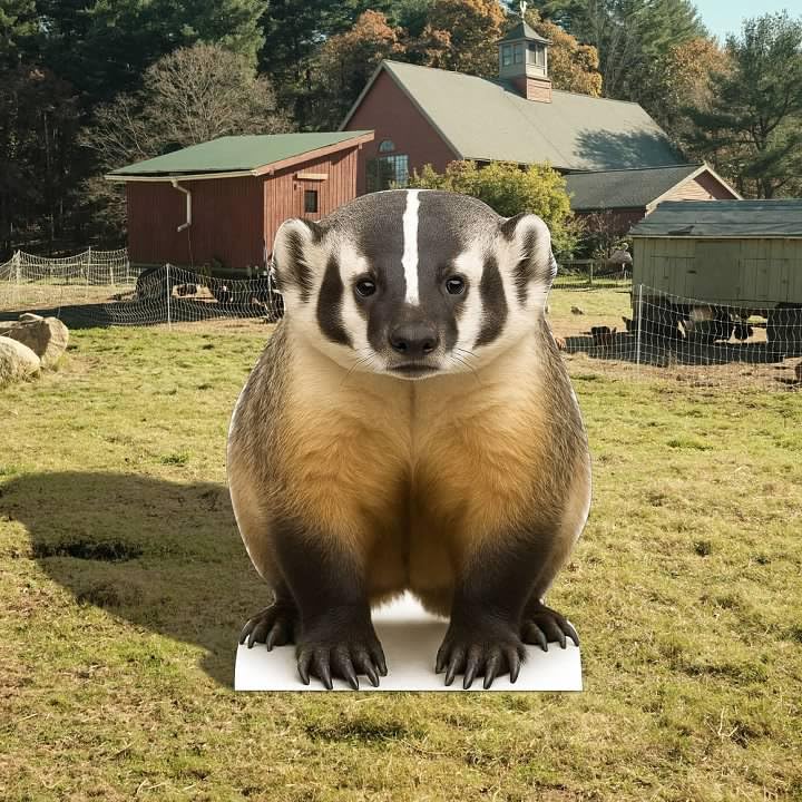 Image of American Badger 3FT Life Size Cardboard Cutout - A Fun Animal Standup for Photo Booths, Birthday Parties, and Events
