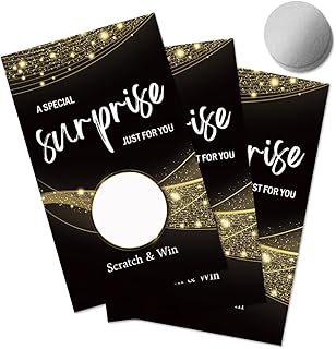 50 Psc A Special Surprise Blank Scratch Off Cards, Black Gold Scratch Card for Small Business, Thank You for Buying Cards, Blank Gifts Certificate Tickets, Lottery Prize Raffle Tickets