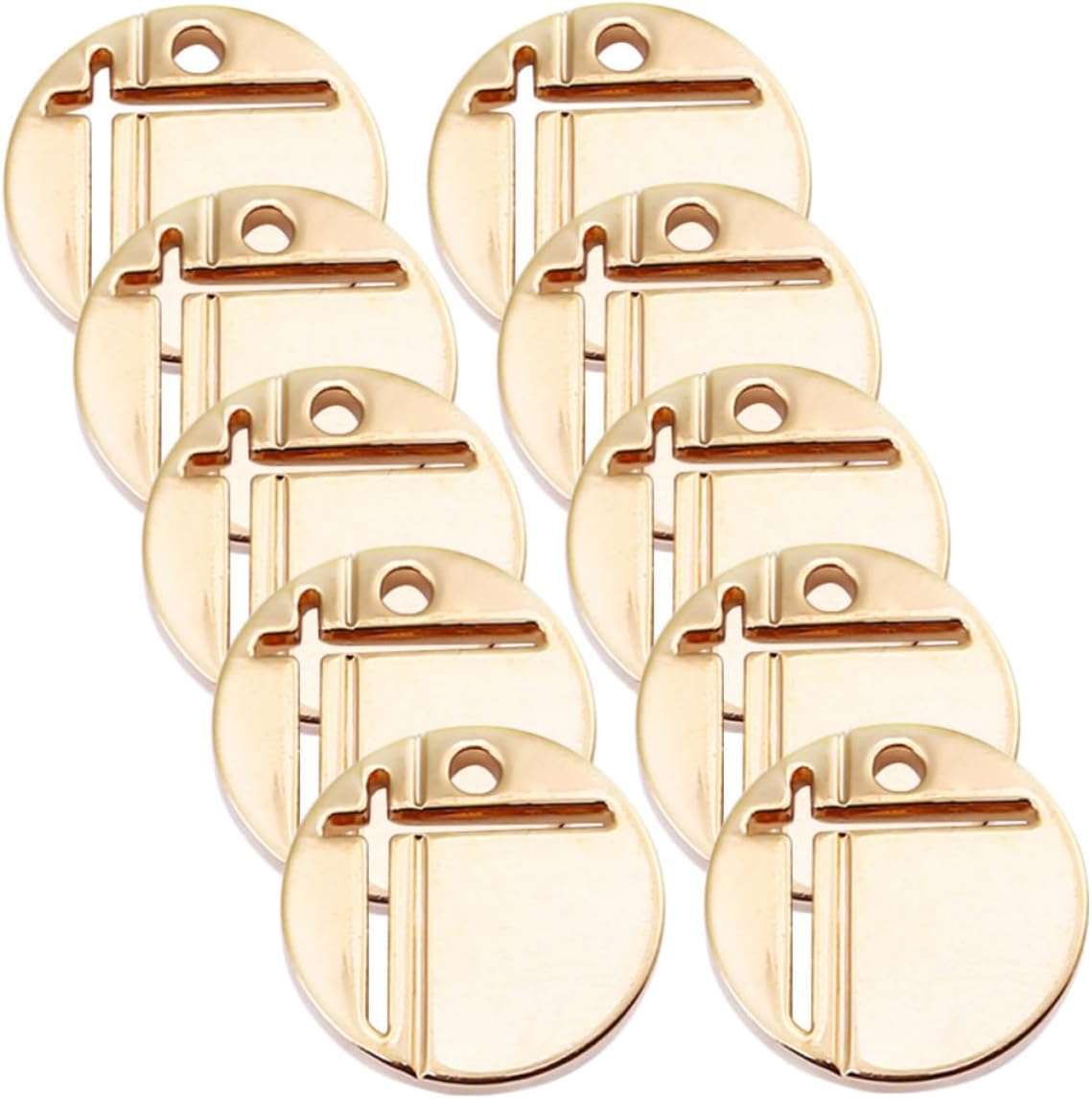STOBAZA 10pcs Disc Shaped Alloy Charms for DIY Jewelry Making