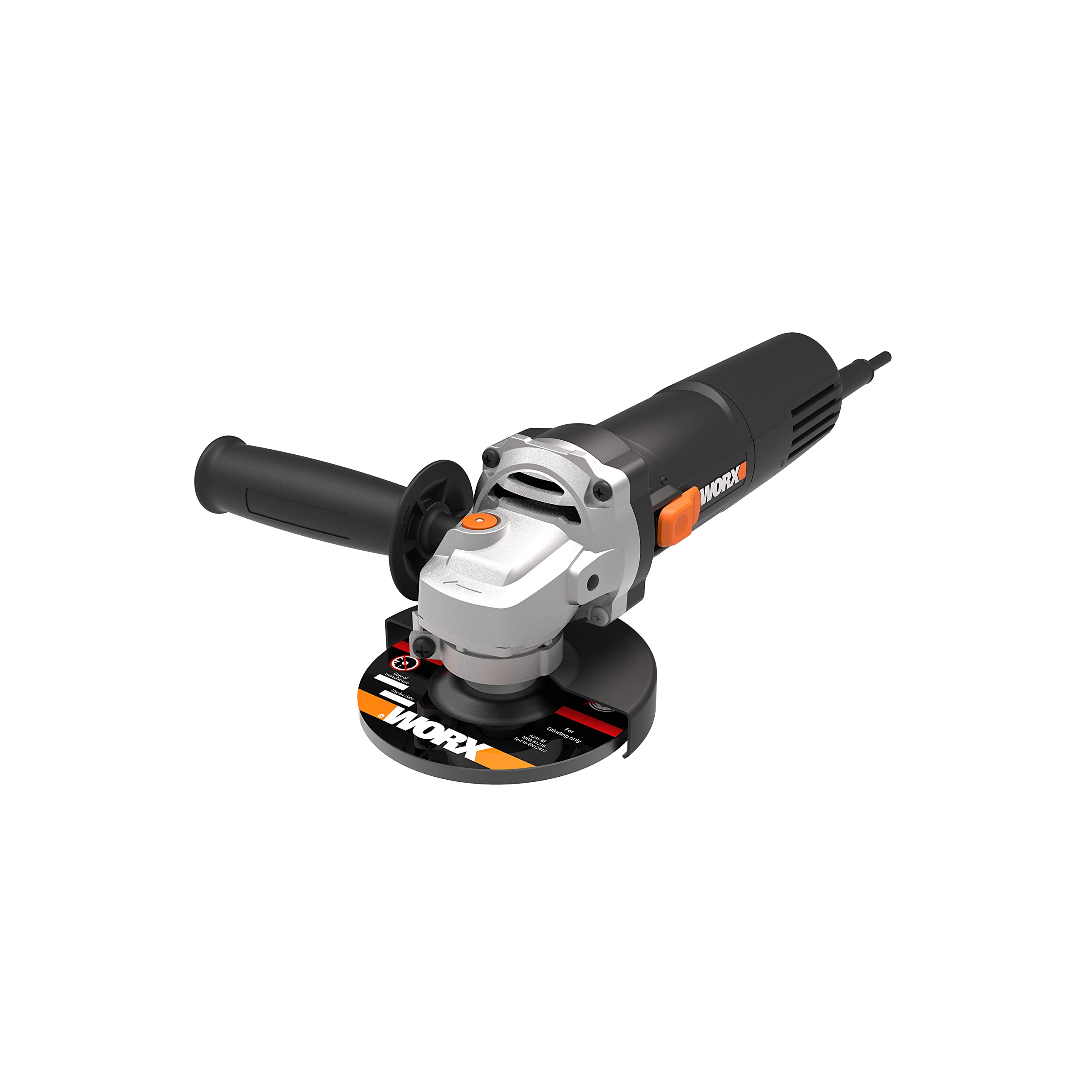 WORX WX718 Winkelschleifer 900W, Scheibendurchmesser 125mm | Leerlaufdrehzahl 12000/m, mit verstellbarem Griff & vibrationsfreiem Zusatzhandgriff zum Schleifen & Schneiden
