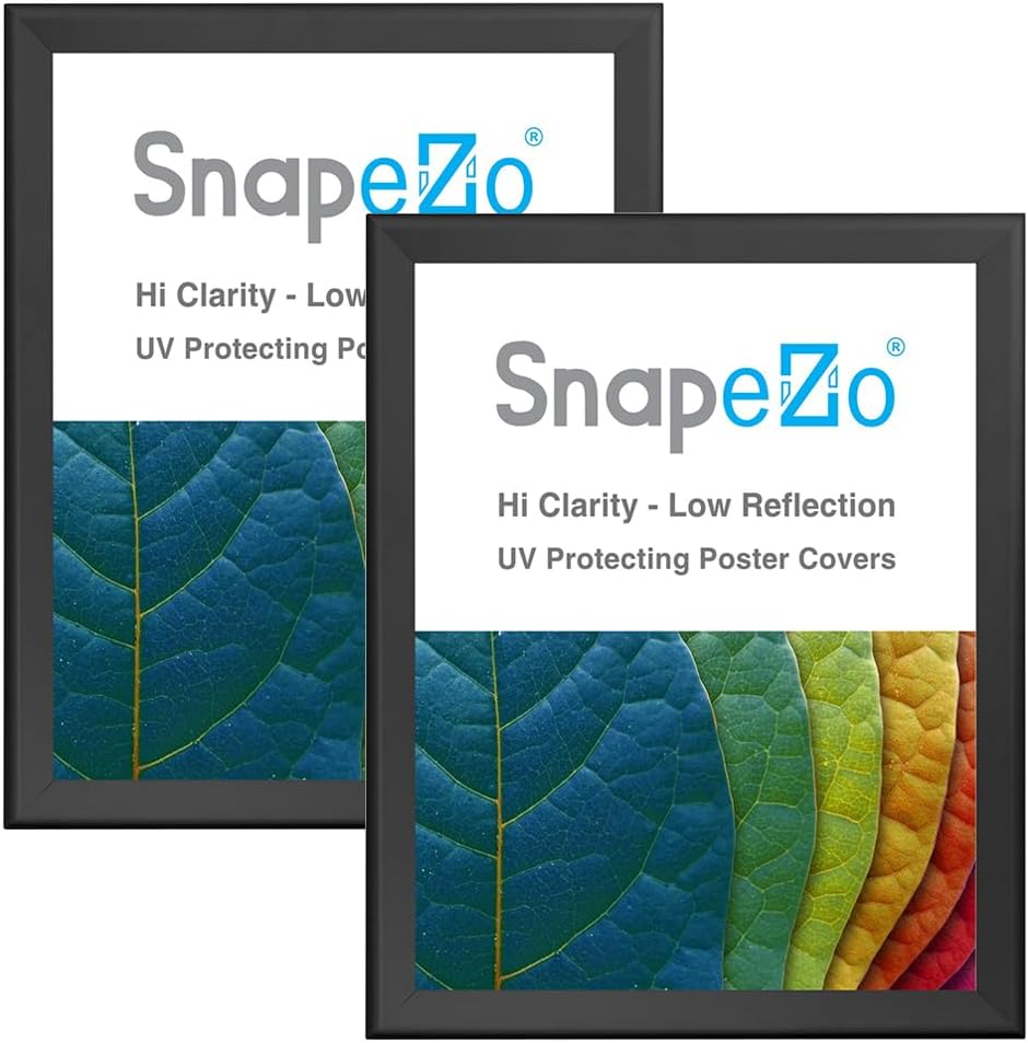 SnapeZo 2-Pack 36x48 Inches Black Poster Frames, Front-Loading Snap Frame, 1.7" Aluminum Profile, Wall Mounted 36x48 | 2 Pack Black