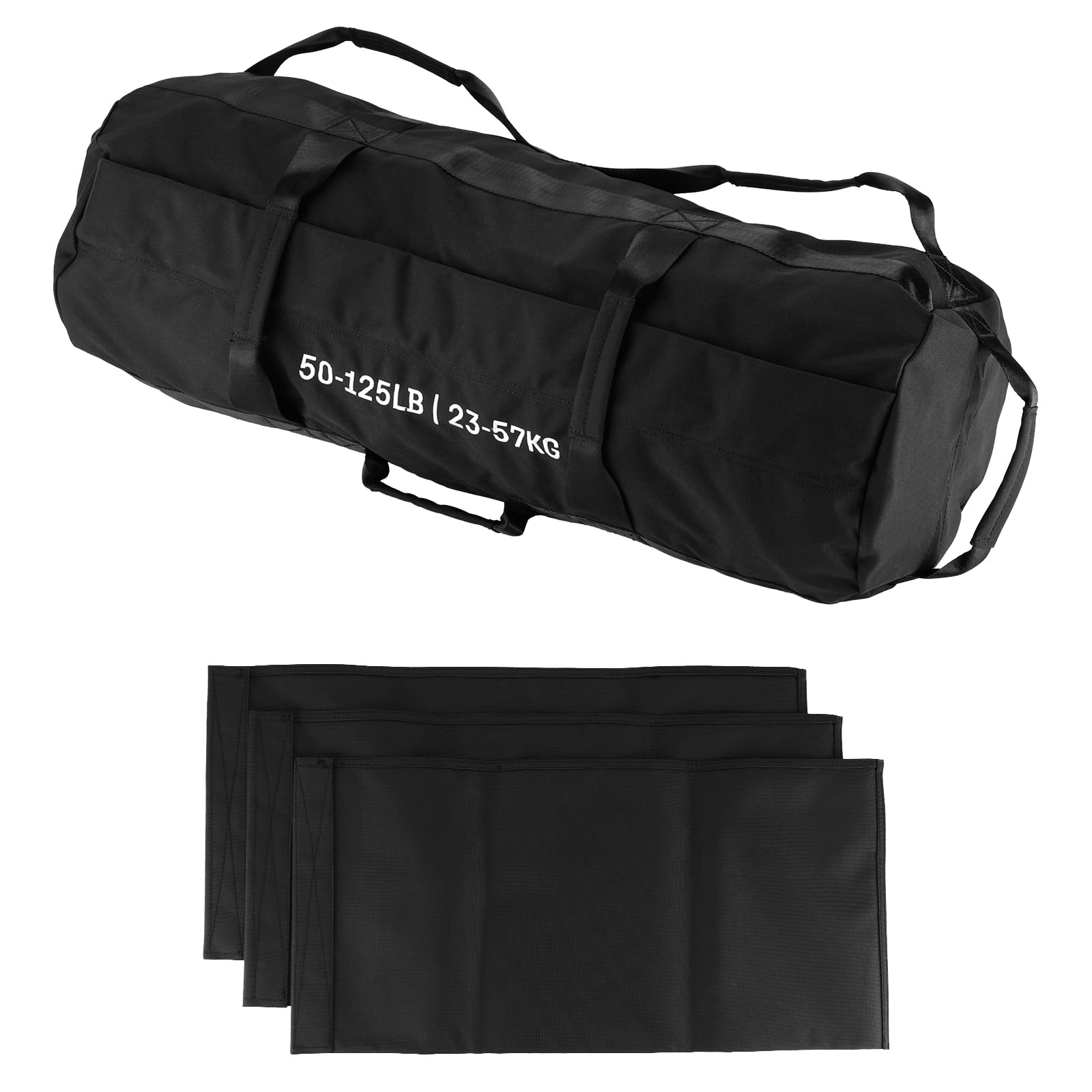 Sandbags for Working Out with Handles, 50-125 LB Adjustable Fitness Sandbags with 3 Unfilled Inner Bag, Heavy Duty Sand Bags for Weight Training, Powerlifting Exercise &amp; Full-Body Workouts