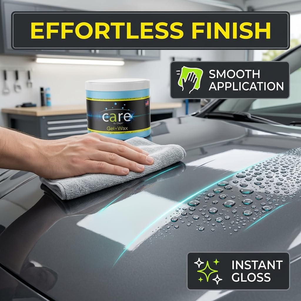 Care Gel-Wax, Car Wax for Shiny Finish, Reduces Water Spot, Durable, Effective on Various Surfaces, 26 Oz.