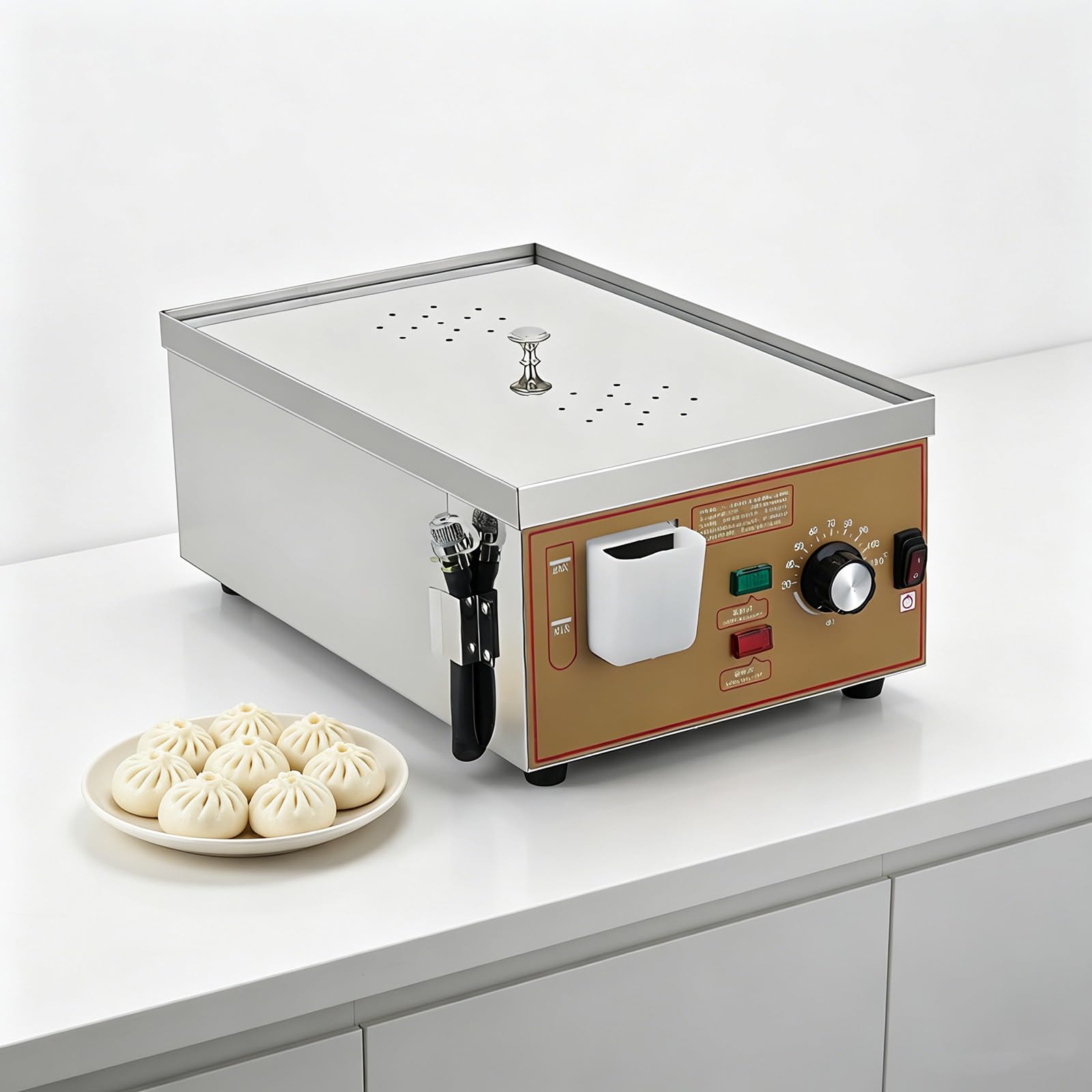 Beachtiful Electric Dim Sum Steamer Machine, Dry-Boil Alarm 2holes
