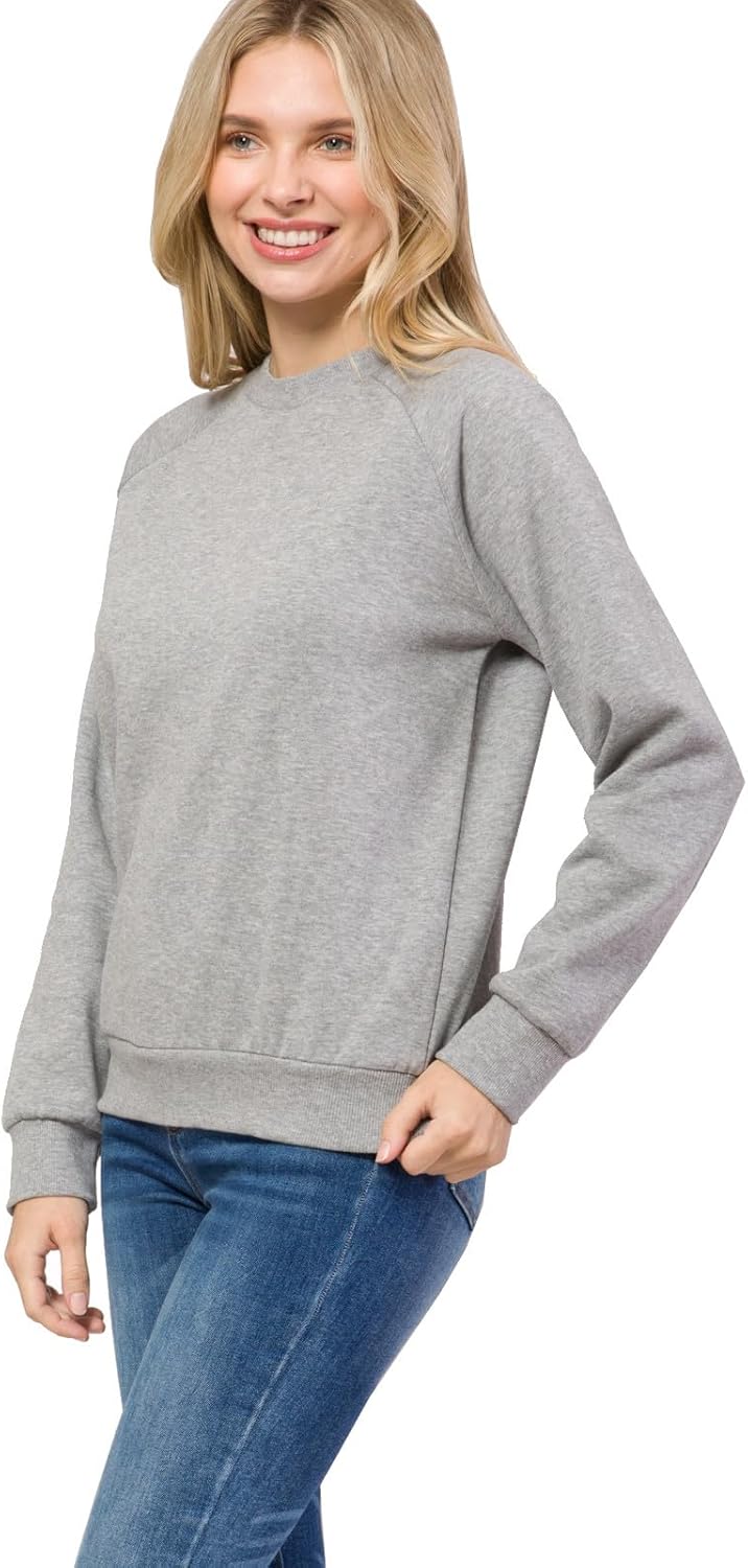 Design by Olivia Women's Basic Soft & Comfortable Pullover Fleece Crewneck Sweatshirt Fall Outfits - Image 2