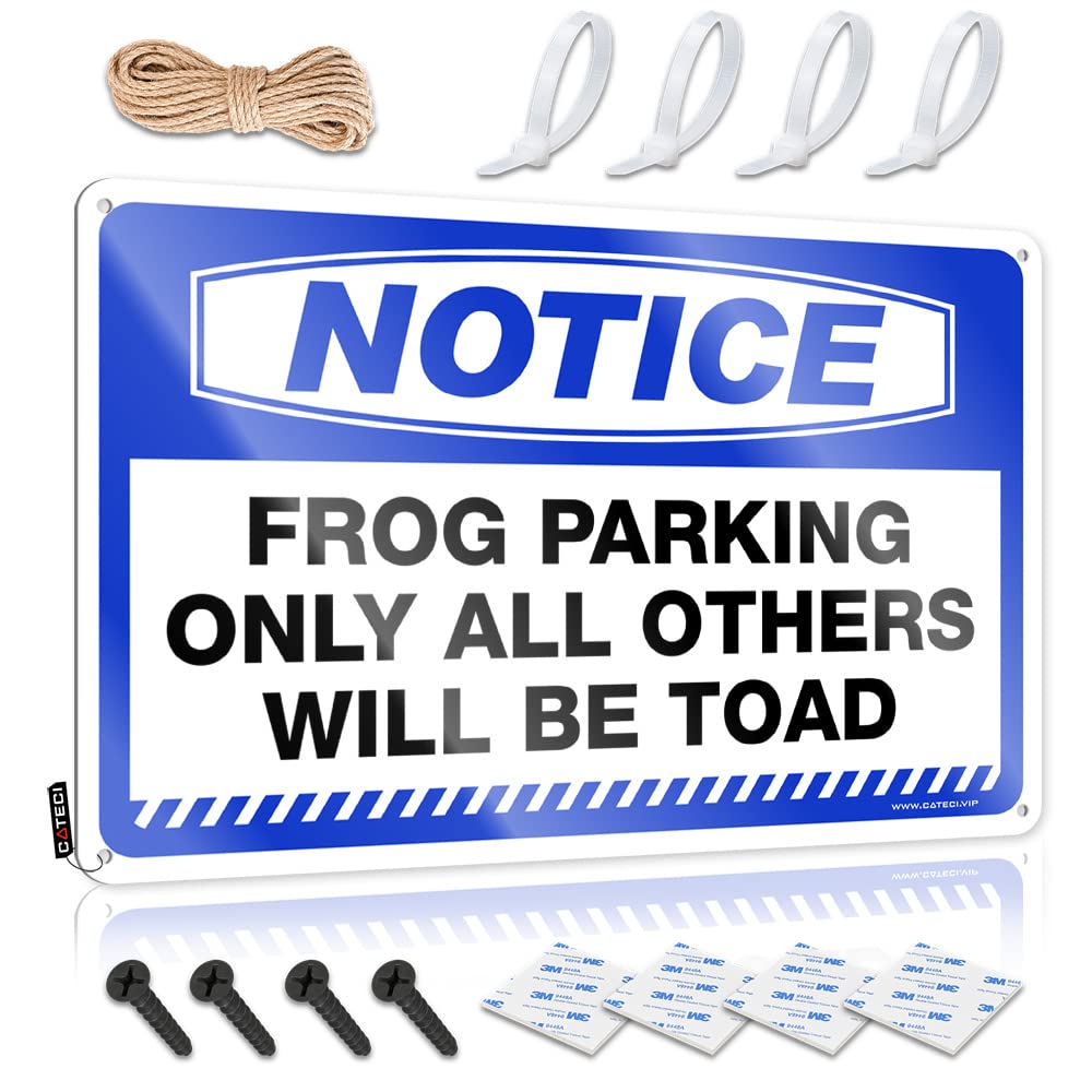 Krazmurongd One Color Man Cave Rules Funny Tin Metal Signs Notice Frog Parking Only All Others Will Be Toad Tin Sign Metal Tin Sign Retro(30X40cm)