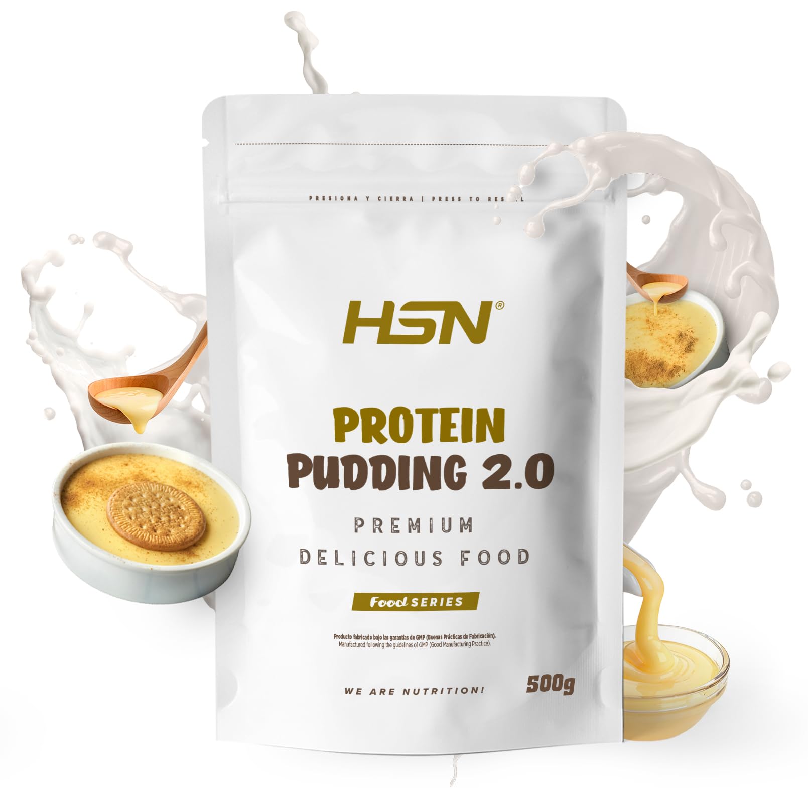 Pudding Proteico 2.0 HSN 500g Natillas Alto en Proteínas Sin Gluten Vegetariano
