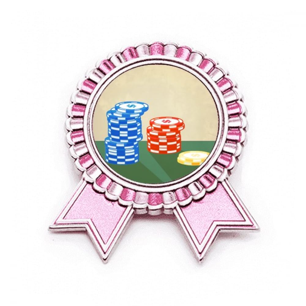 Broche rose pour jetons de casino en métal, Taille M