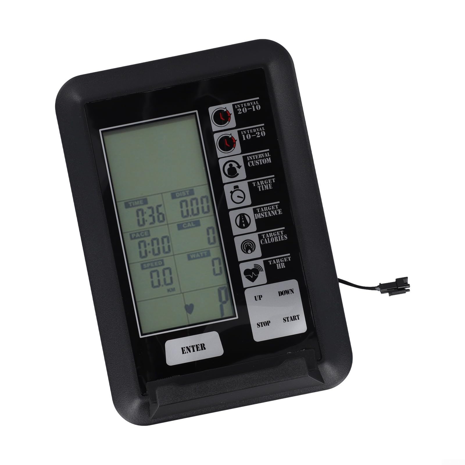 Monitor multifunzione per cyclette con tachimetro, scansiona tempo, distanza, calorie e frequenza cardiaca per un allenamento ottimale