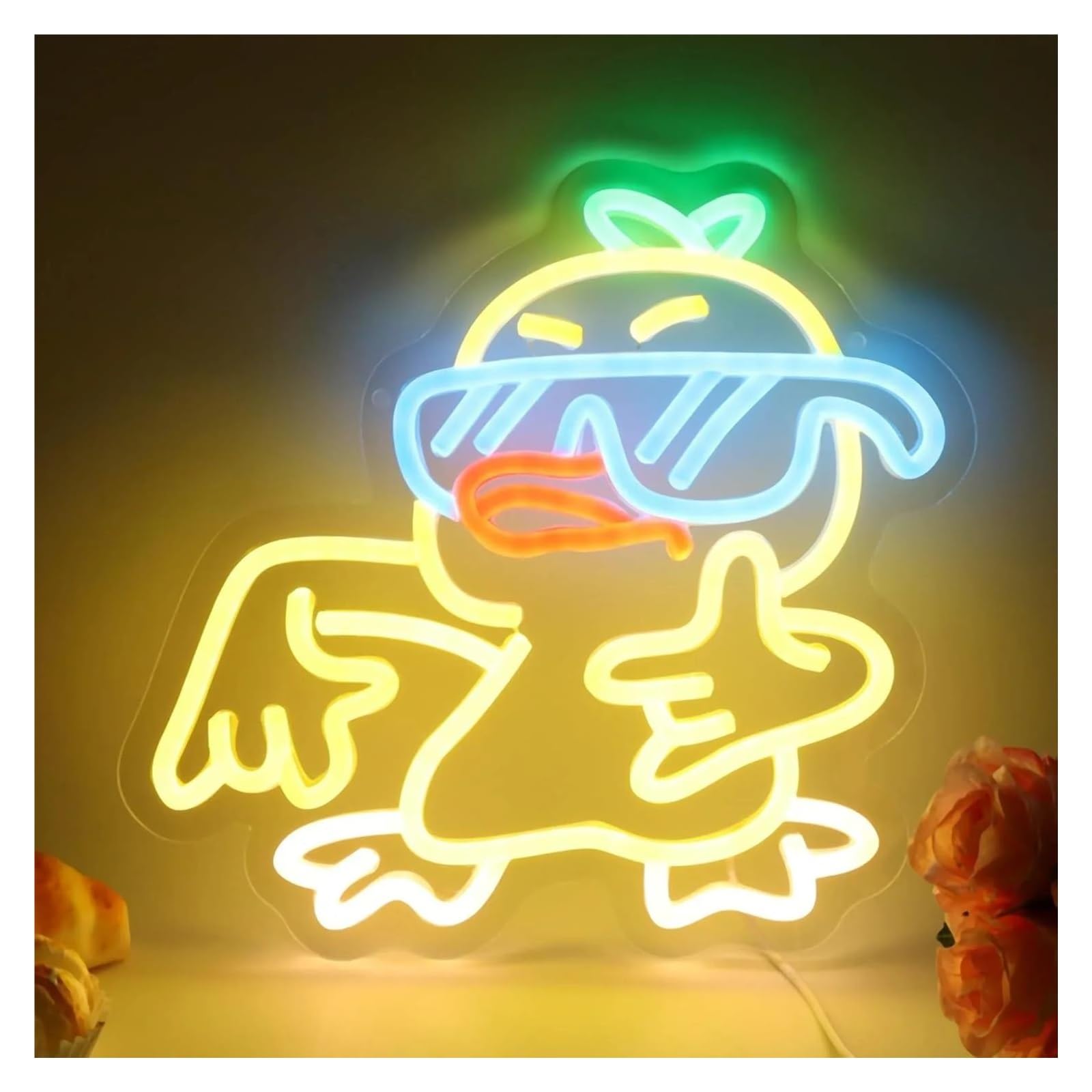 LEMST Sign Lamp Duck Neon Sign Atmosphere Light Dimmable USB Powered for Bar Bedroom Cafe Shop Personalized Decor 29.5cmx27cm