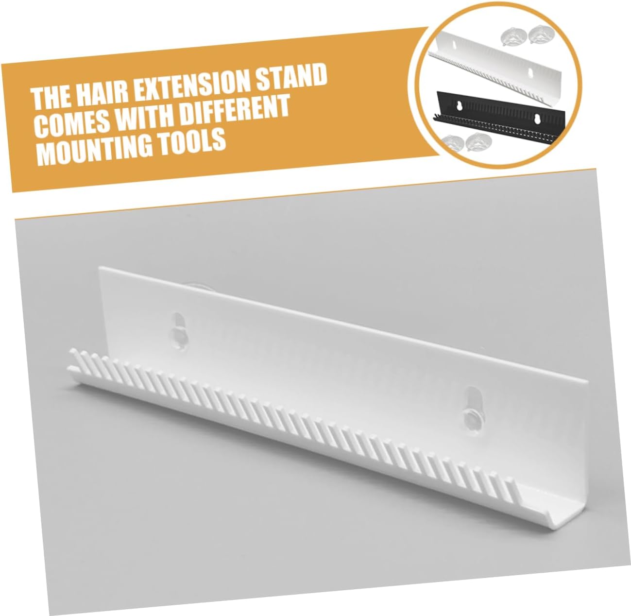 2pcs U-shaped Hair Extension Holder Stand Portable Display Rack for Salon and Home Use Easy Installation Strong Adhesion Multi-functional Hair Organizer
