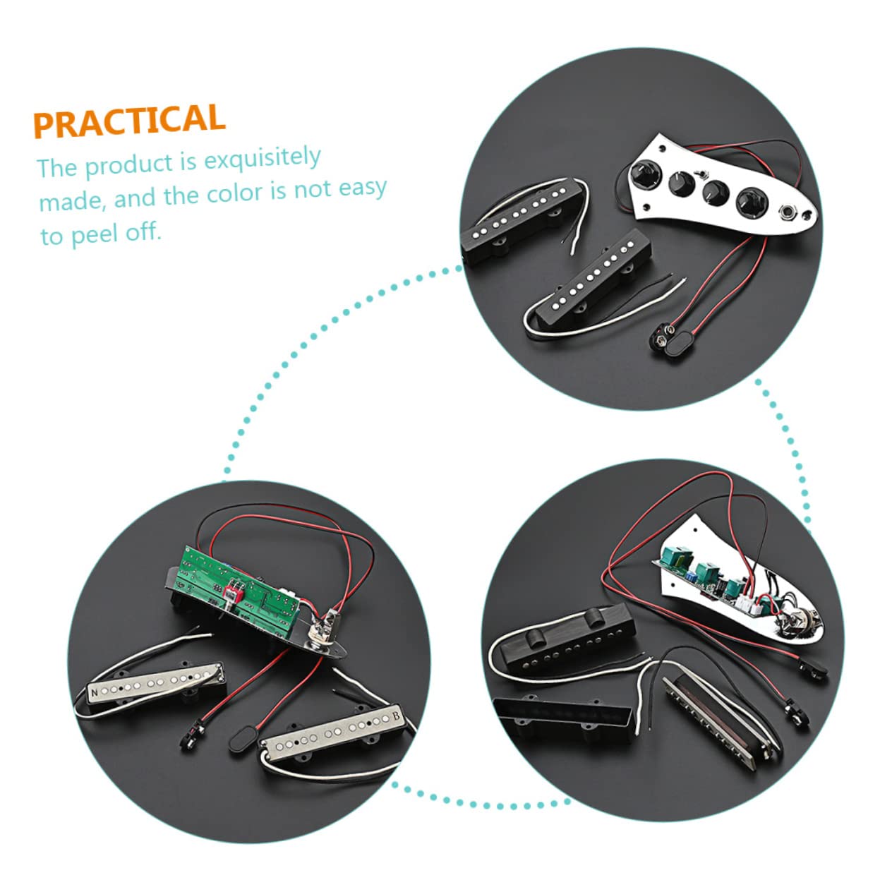 Abaodam Set di Pickup per Basso a 5 Corde Jb, Parti in Ferro Argentate, Pronto All’uso, Facile da Installare per Accessori Basso Elettrico