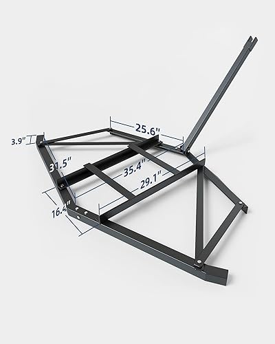 Miniatura 7 de Arrastre de entrada de 66 pulgadas de ancho con 2 barras ajustables, grada de acero resistente para ATV, UTV, tractores de césped de jardín,