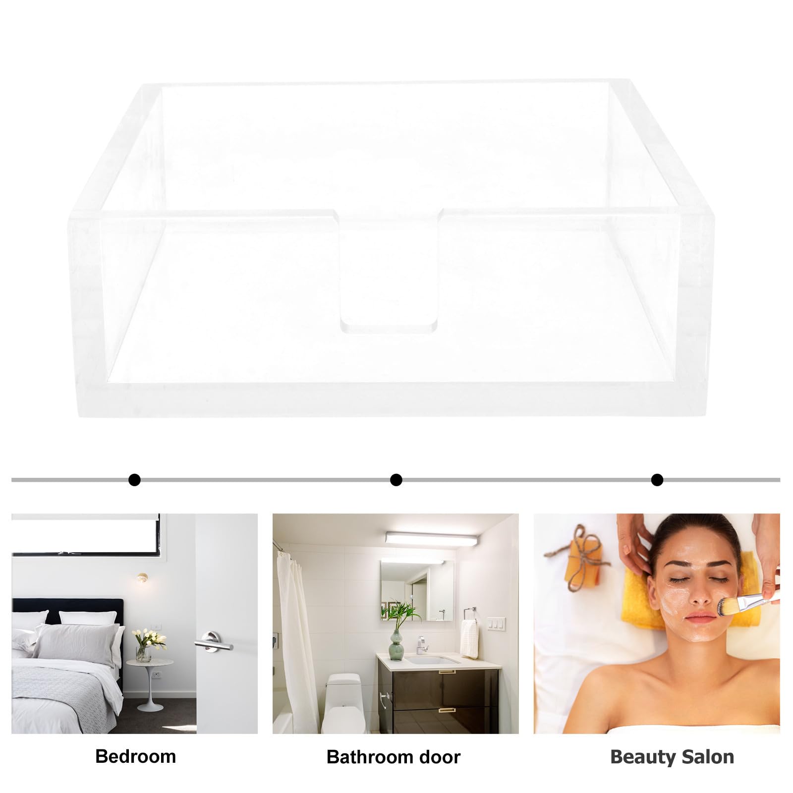 STOBAZA Soporte para Servilletas 17,8x17,8x6,35 Cm Acrílico Transparente Organizador para Servilletero de Café, Fiesta y Restaurante, Porta Pañuelos para Banquetes y Cenas