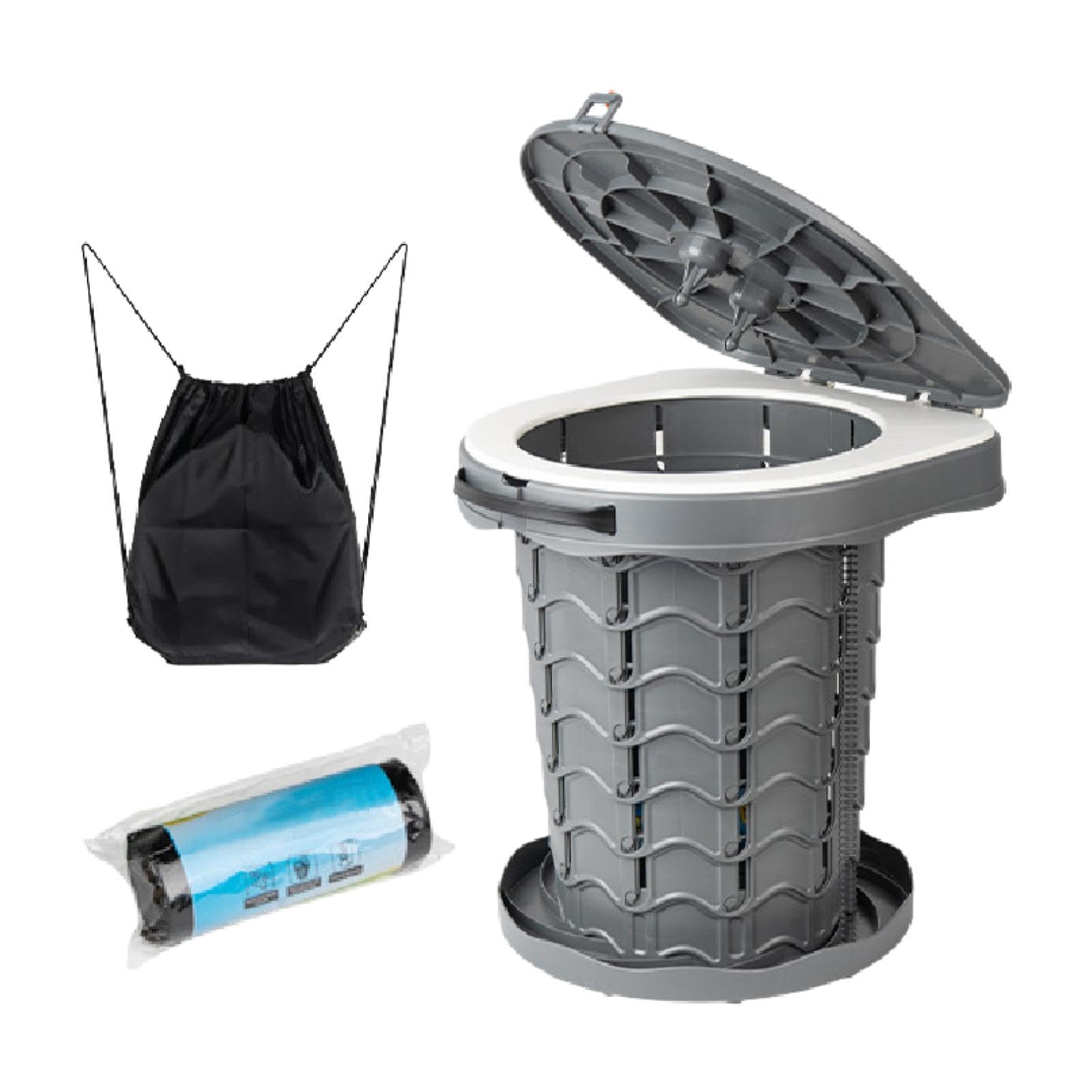 HEAVENGLOW Foldable Toilet Stool Travel Potty Beach Backpacking Portable Camping Toilet Deep Gray | Portable Toilets & Accessories | Camping Hygiene & Sanitation | Camping & Hiking | Outdoor Sports-image-17