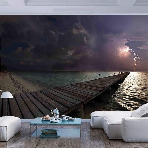 Miniatura 9 de Mural de pared de 50.0 x 29.9in, diseño de hierba en el parque de la mañana, rayos del sol, bosque, floreciente impresión de primavera decorativa